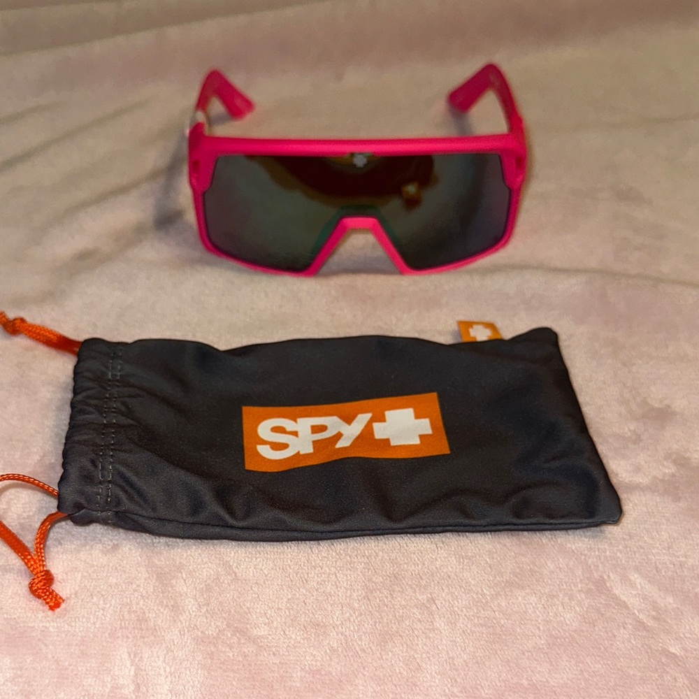 SPY Neon Pink Sunglasses with Dark Lenses
